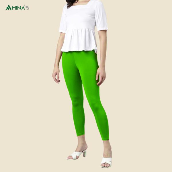 Womens Ankle Fit Leggings | Cotton Lycra |Waist Rib | All Colors | Manufacturer To Consumer Direct Sale